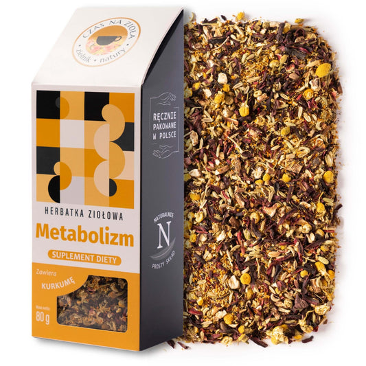 Herbata ziołowa naturalna metabolizm suplement diety kurkuma mniszek koper