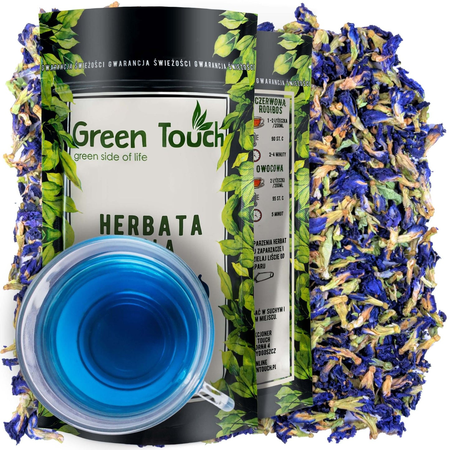 Niebieska herbata Klitoria Ternateńska Butterfly Pea Tea 25g premium mocny kolor