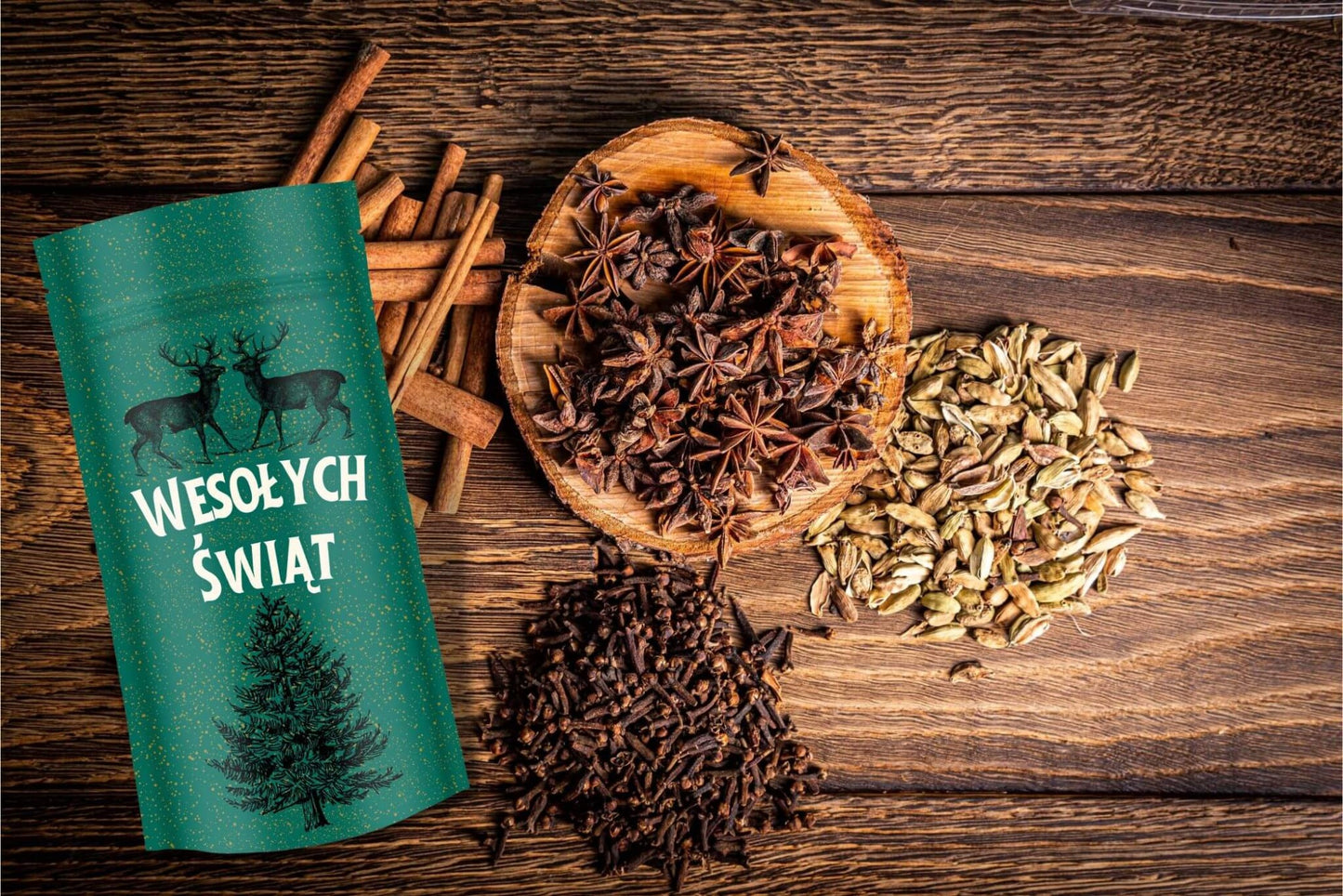 Zestaw przypraw do grzańca anyż goździki cynamon kardamon w torebce prezent na święta 50 g